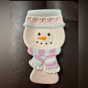 Snowman Holiday Plate - Pastel Colors
